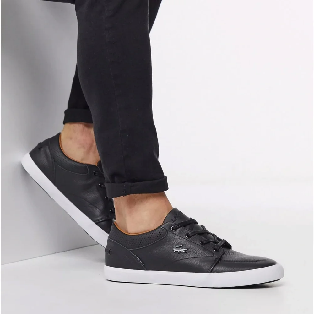 LACOSTE BAYLISS VULC PREMIUM TOP LEATHER SNEAKERS - Picture 1 of 7